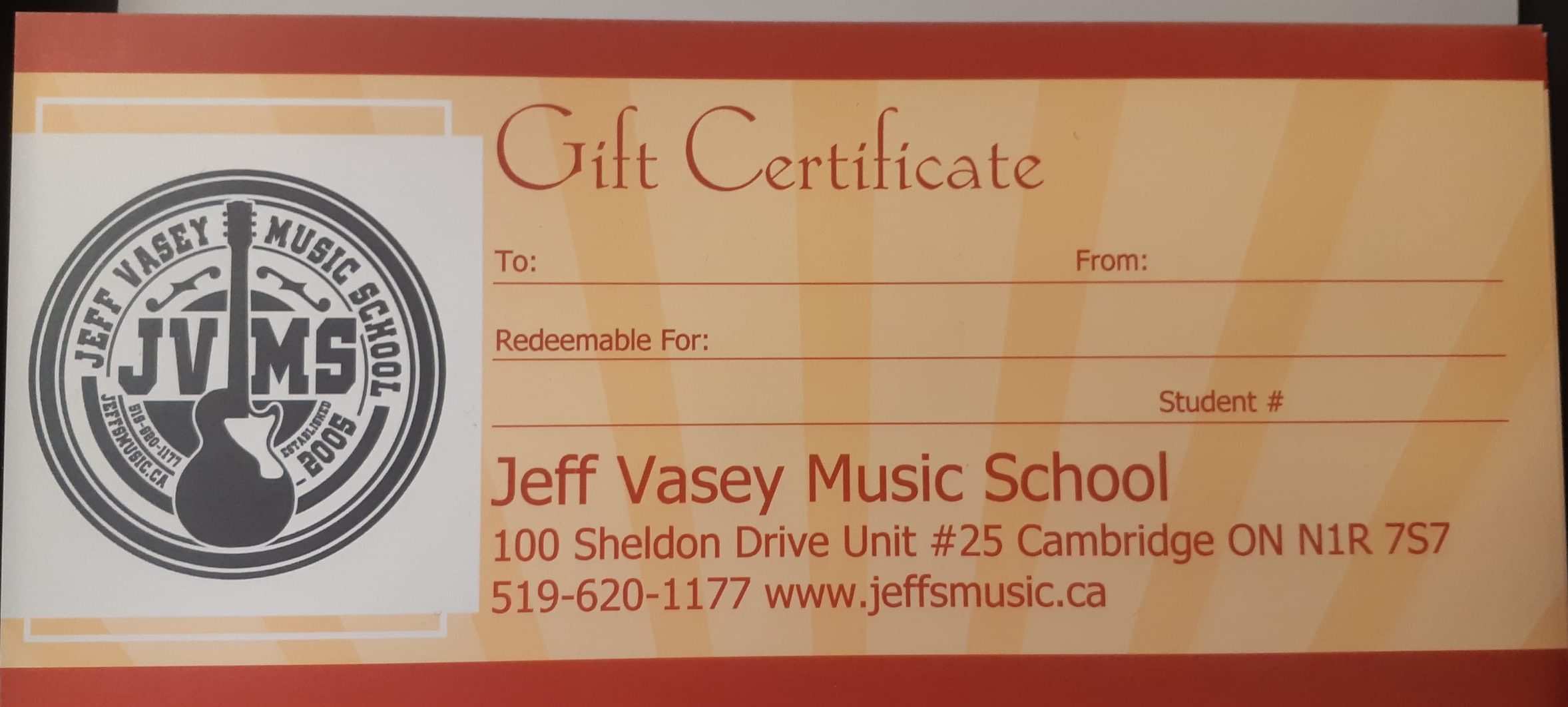 6 Lessons Gift Certificate