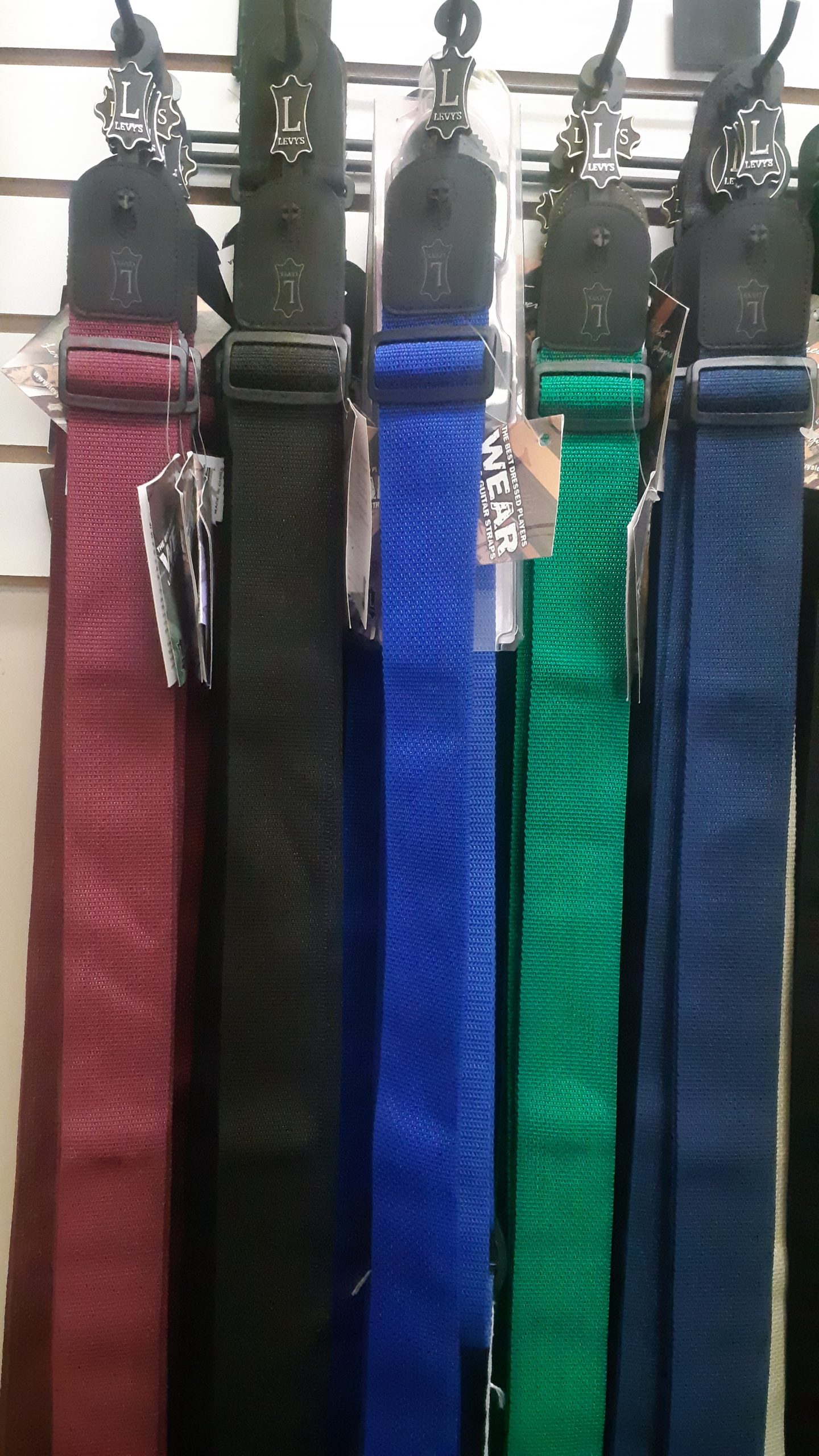 Levy’s Plain Woven Guitar Straps with Leather Ends